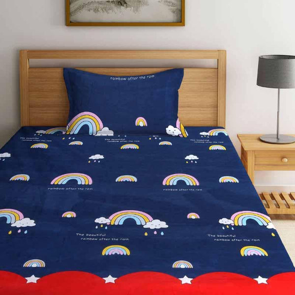 Buy Mirthful Rainbows Bedsheet Bedsheets from Vaaree