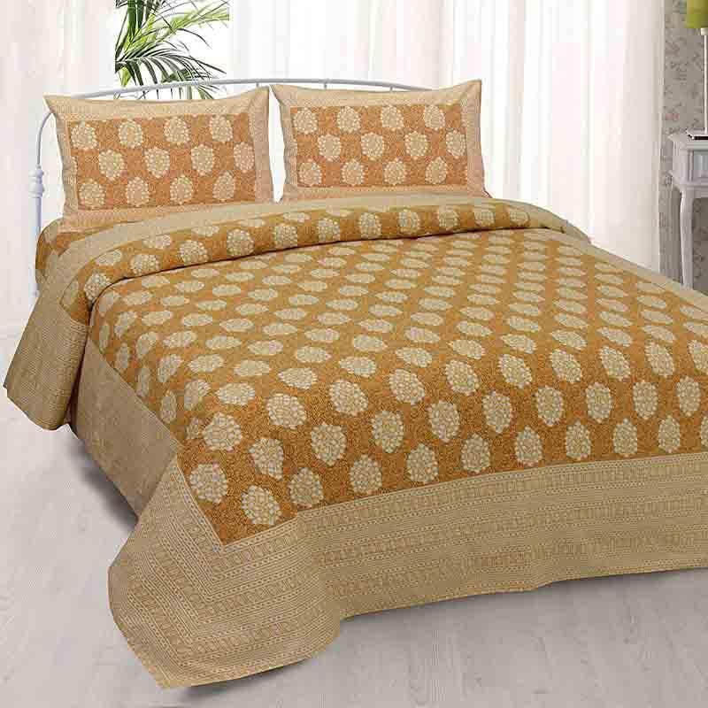 Buy Motif Mania Jaipuri Bedsheet - Yellow Bedsheets from Vaaree