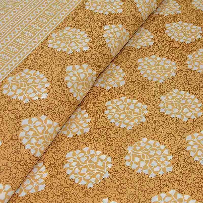 Buy Motif Mania Jaipuri Bedsheet - Yellow Bedsheets from Vaaree