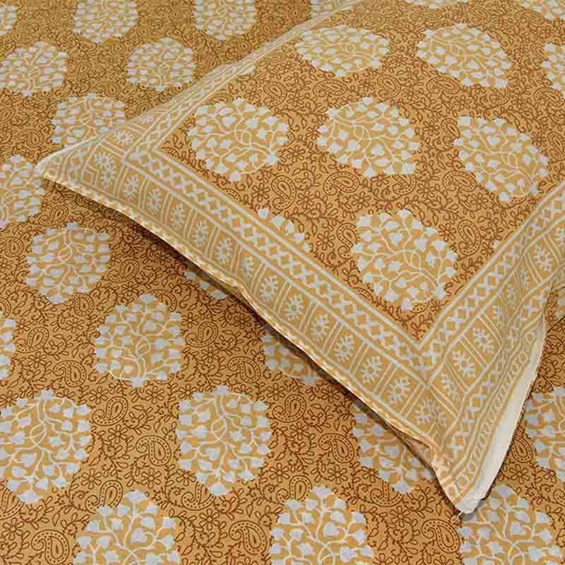 Buy Motif Mania Jaipuri Bedsheet - Yellow Bedsheets from Vaaree