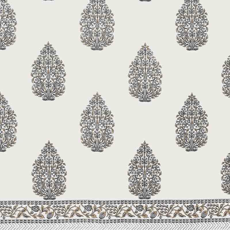 Buy Mughal Butidar Bedsheet - Grey Bedsheets from Vaaree