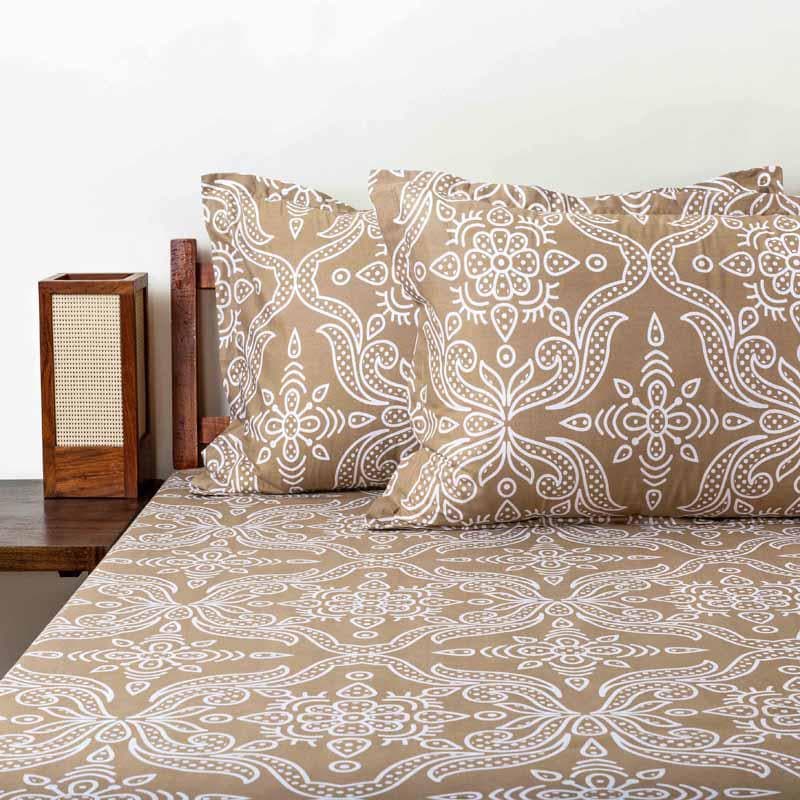 Buy Mughal-E-Azam Bedsheet - Brown Bedsheets from Vaaree