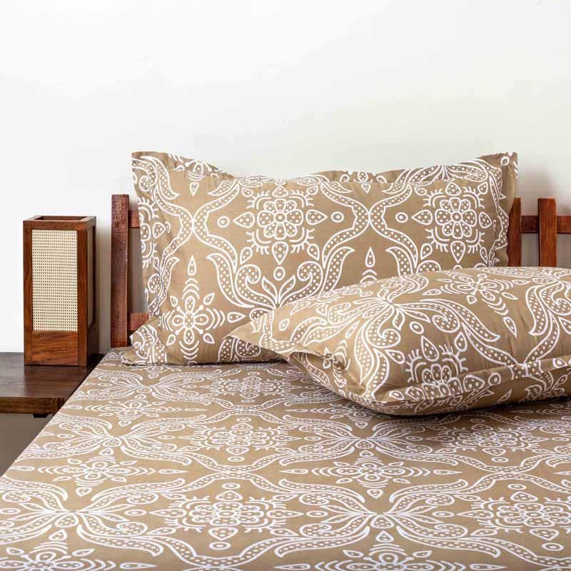 Buy Mughal-E-Azam Bedsheet - Brown Bedsheets from Vaaree