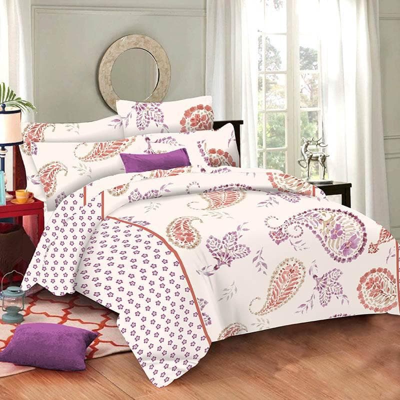 Buy Paisley LaLa Land Bedsheet - Purple & Red Bedsheets from Vaaree