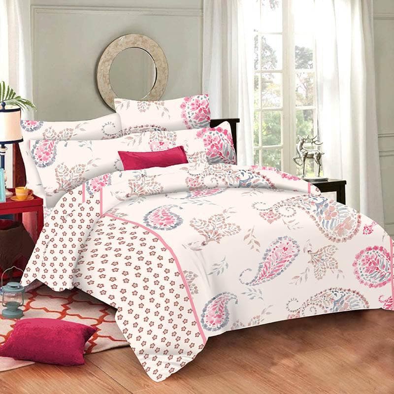 Buy Paisley LaLa Land Bedsheet - Rust & Red Bedsheets from Vaaree