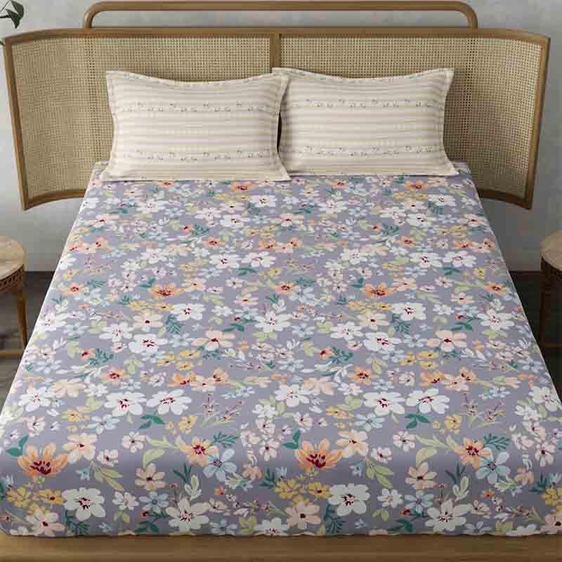 Buy Pastel Purpling Floral Bedsheet Bedsheets from Vaaree