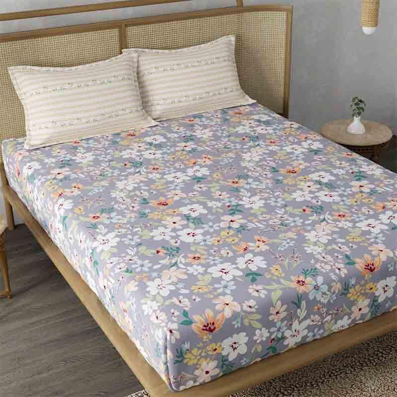 Buy Pastel Purpling Floral Bedsheet Bedsheets from Vaaree