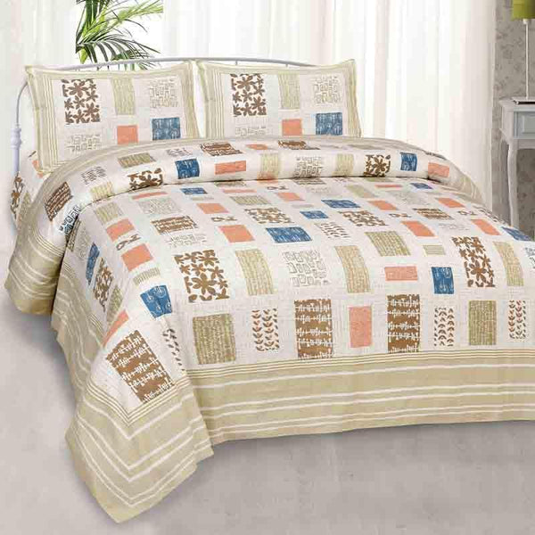 Bedsheets - Patch Match Bedsheet - Brown