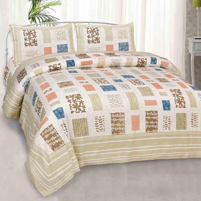 Buy Patch Match Bedsheet - Brown Bedsheets from Vaaree