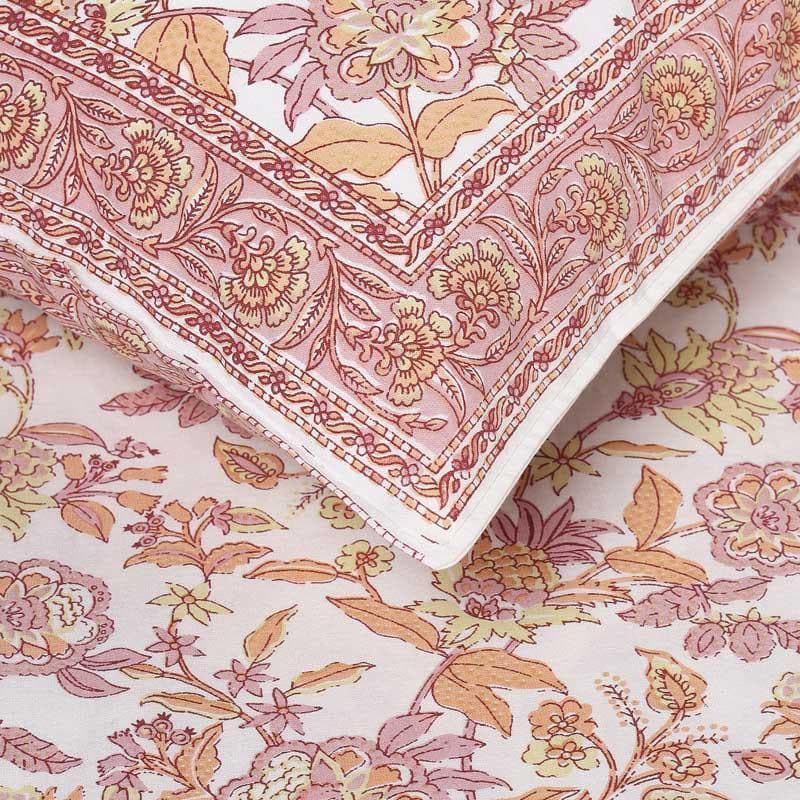 Buy Pink Jungle of Flowers Bedsheet Bedsheets from Vaaree