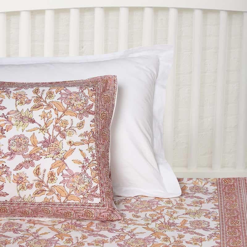 Buy Pink Jungle of Flowers Bedsheet Bedsheets from Vaaree