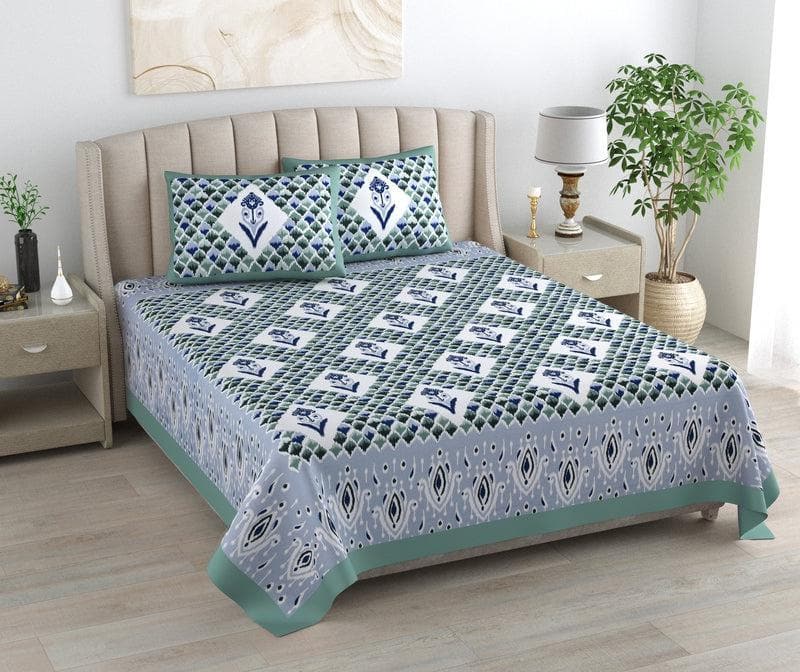 Buy Printed Ecstasy Bedsheet- Blue Bedsheets from Vaaree