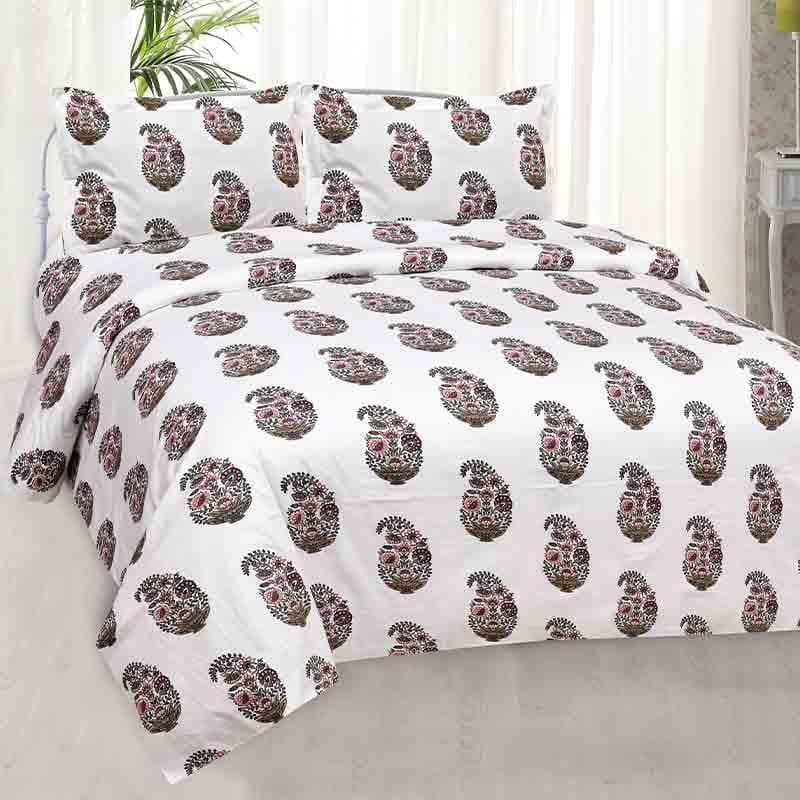 Buy Pure Paisleys Bedsheet - Brown Bedsheets from Vaaree