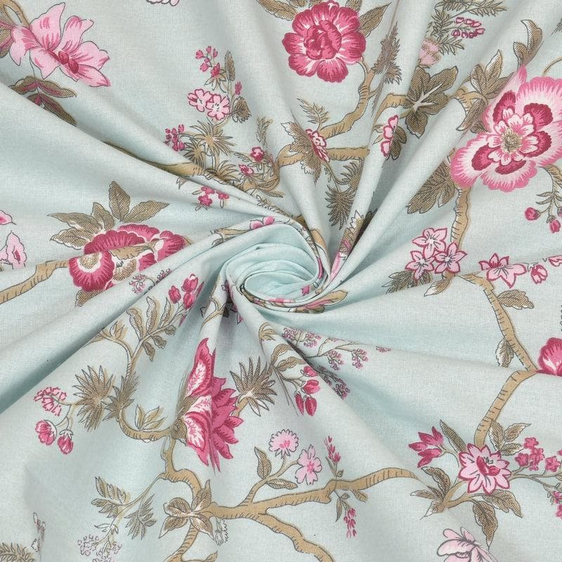 Buy Rain In Floral Bedsheet- Powder Blue Bedsheets from Vaaree