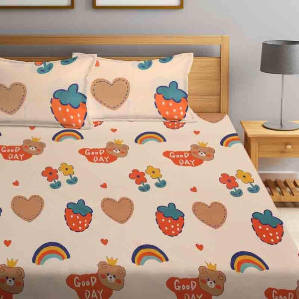 Buy Rainbows & Strawberries Bedsheet Bedsheets from Vaaree