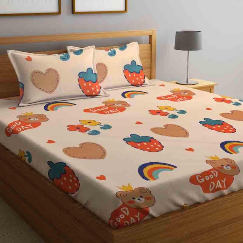 Buy Rainbows & Strawberries Bedsheet Bedsheets from Vaaree