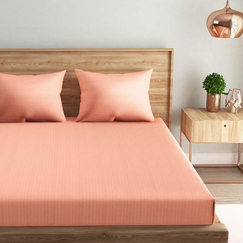 Buy Sassy Peach Bedsheet Bedsheets from Vaaree