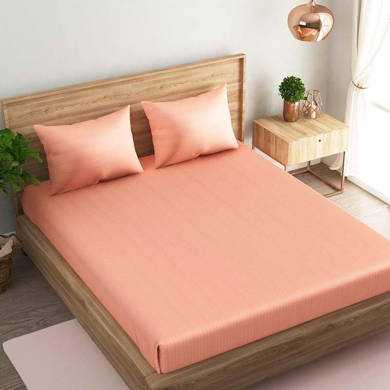 Buy Sassy Peach Bedsheet Bedsheets from Vaaree