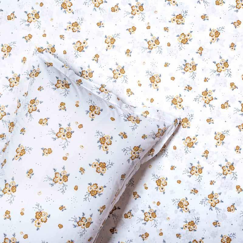 Buy Scattered Blooms Bedsheet - Mustard Bedsheets from Vaaree