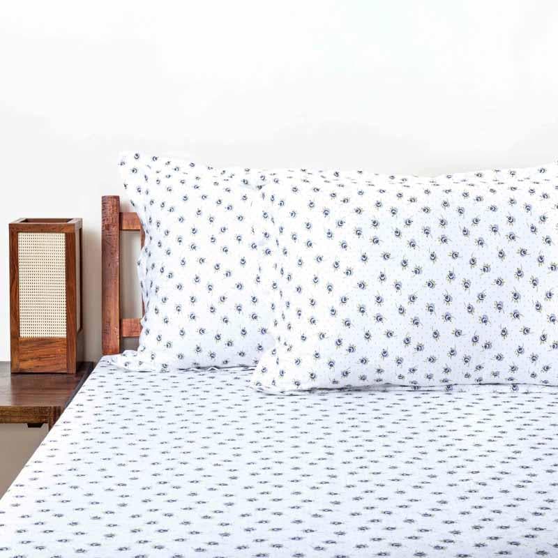 Buy Serene Blooms Bedsheet - Grey Bedsheets from Vaaree