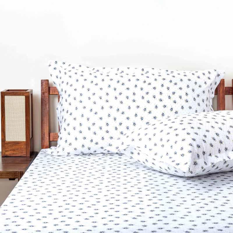 Buy Serene Blooms Bedsheet - Grey Bedsheets from Vaaree