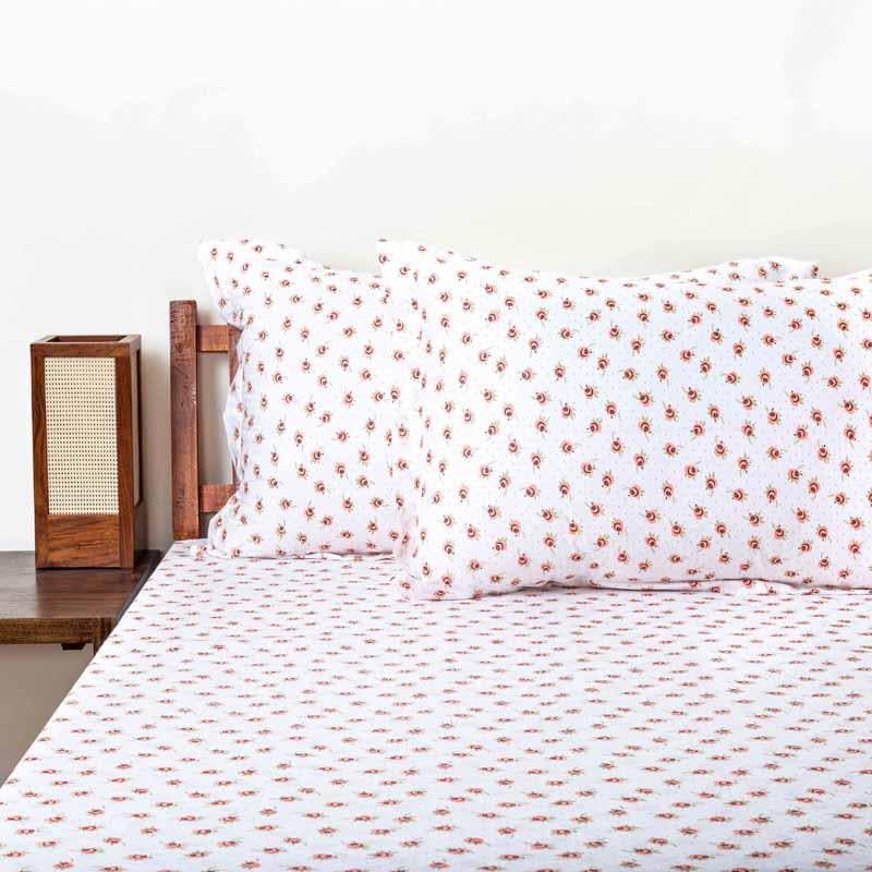 Buy Serene Blooms Bedsheet - Orange Bedsheets from Vaaree