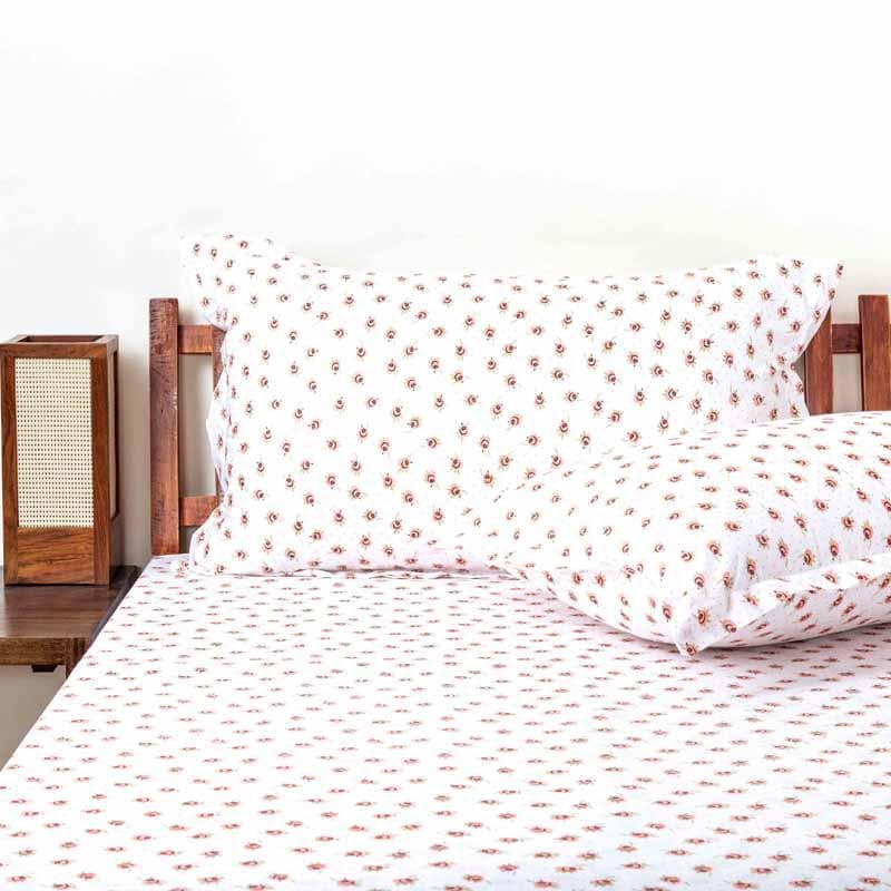 Buy Serene Blooms Bedsheet - Orange Bedsheets from Vaaree