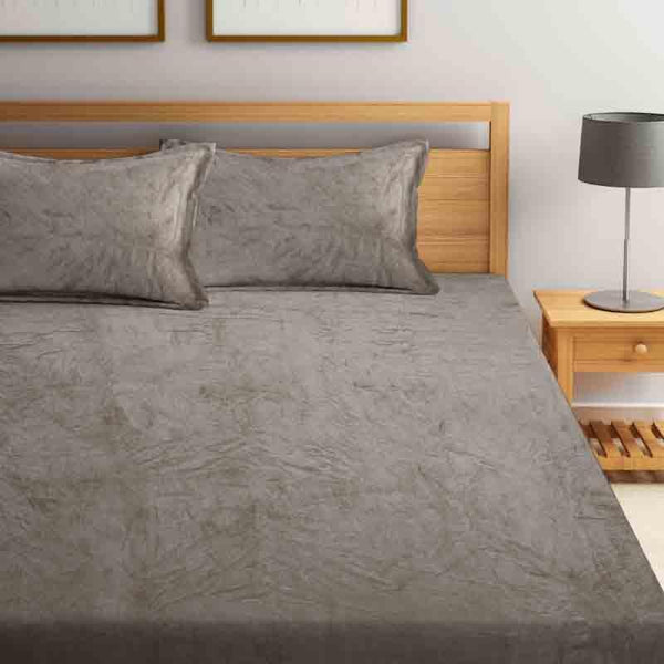 Buy Bedsheets - Solid Dust Bedsheet - Grey at Vaaree online