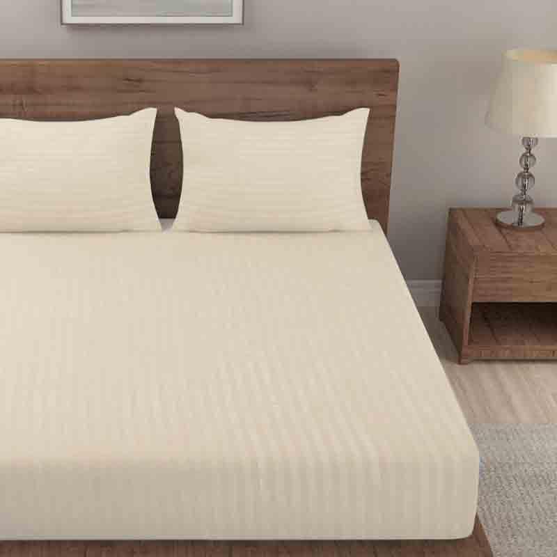 Buy Striped Wonder Bedsheet - Cream Bedsheets from Vaaree