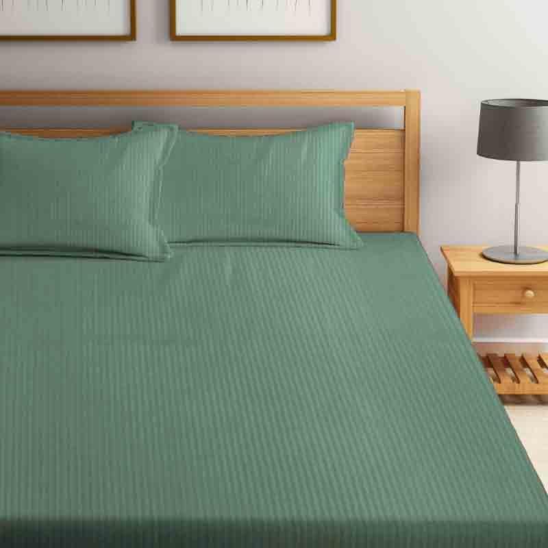 Buy Striped Wonder Bedsheet - Green Bedsheets from Vaaree