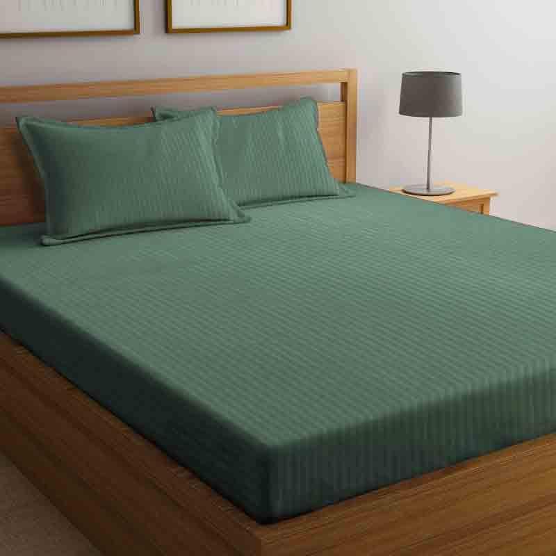 Buy Striped Wonder Bedsheet - Green Bedsheets from Vaaree