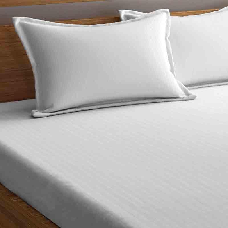 Bedsheets - Striped Wonder Bedsheet - White