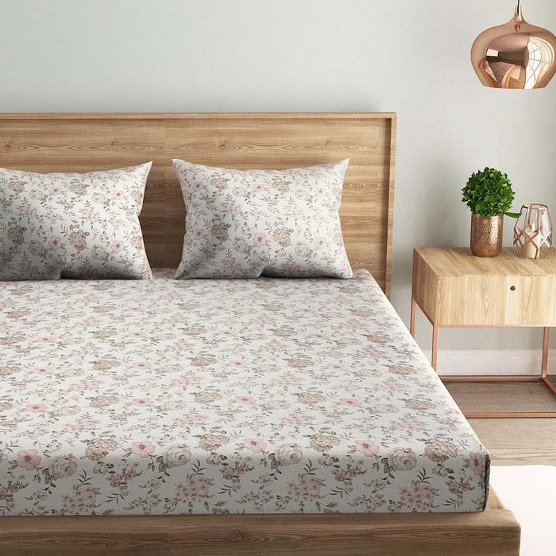 Buy Sunny Meadows Bedsheet- Pink Bedsheets from Vaaree