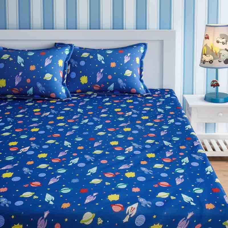 Buy Take-Off to Galaxy Bedsheet Bedsheets from Vaaree