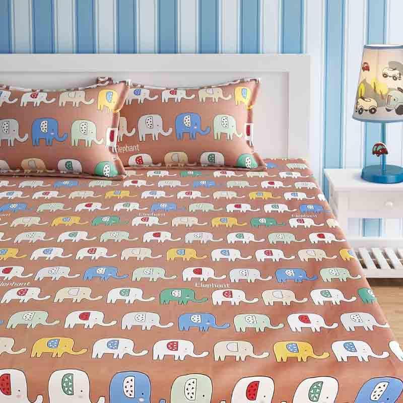 Buy The Elephanzone Bedsheet Bedsheets from Vaaree