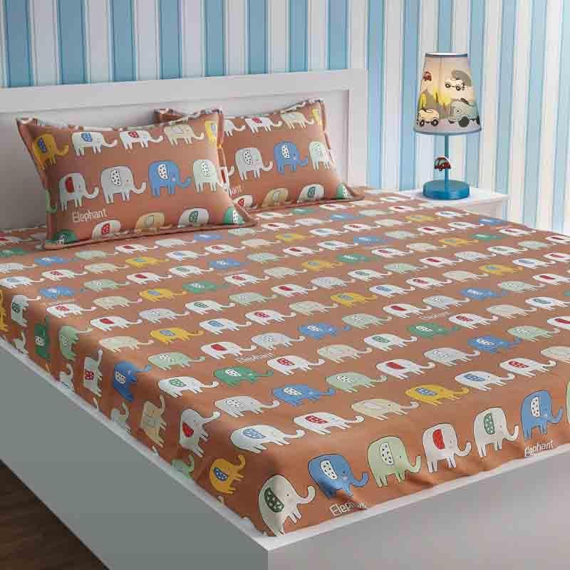 Buy The Elephanzone Bedsheet Bedsheets from Vaaree