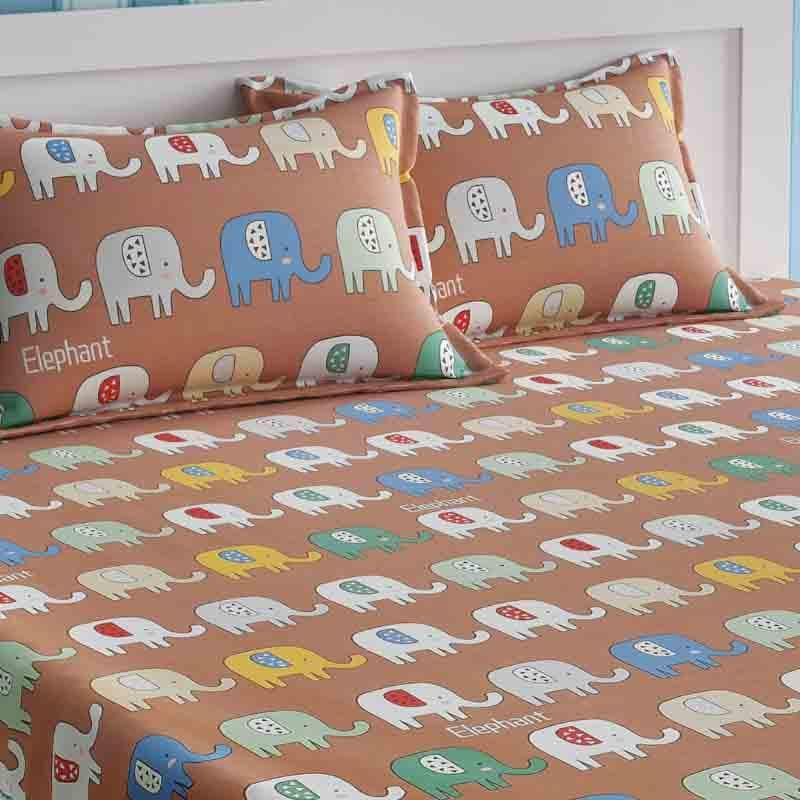 Buy The Elephanzone Bedsheet Bedsheets from Vaaree