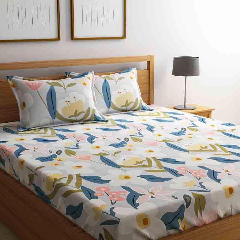 Buy The Message of Florals Bedsheet Bedsheets from Vaaree