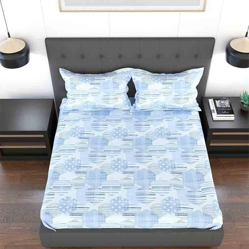 Buy Tiramisu Bedsheet - Sky Blue Bedsheets from Vaaree