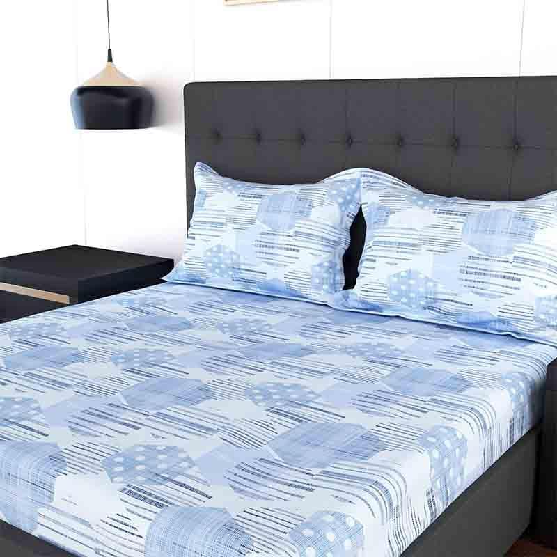 Buy Tiramisu Bedsheet - Sky Blue Bedsheets from Vaaree