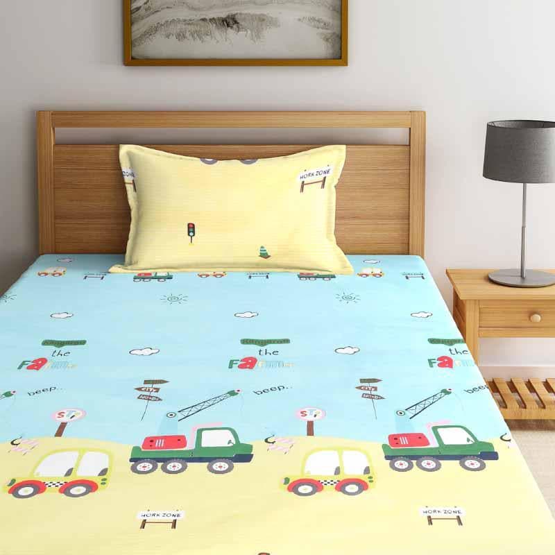 Buy Traffic Rules Printed Bedsheet Bedsheets from Vaaree