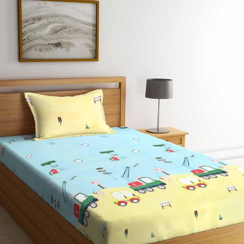 Buy Traffic Rules Printed Bedsheet Bedsheets from Vaaree