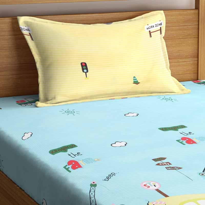 Buy Traffic Rules Printed Bedsheet Bedsheets from Vaaree