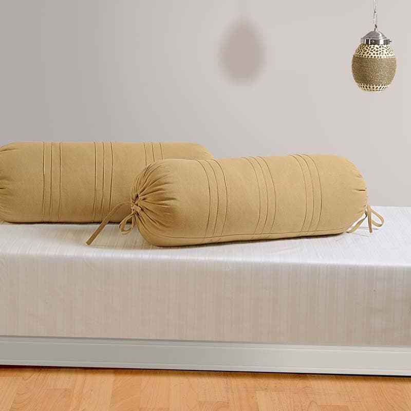 Buy Beige Comfort Bolster Cover - Set Of Two Bolster Covers from Vaaree