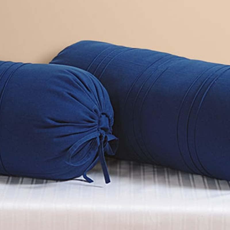 Buy Blue Comfort Bolster Cover - Set Of Two Bolster Covers from Vaaree