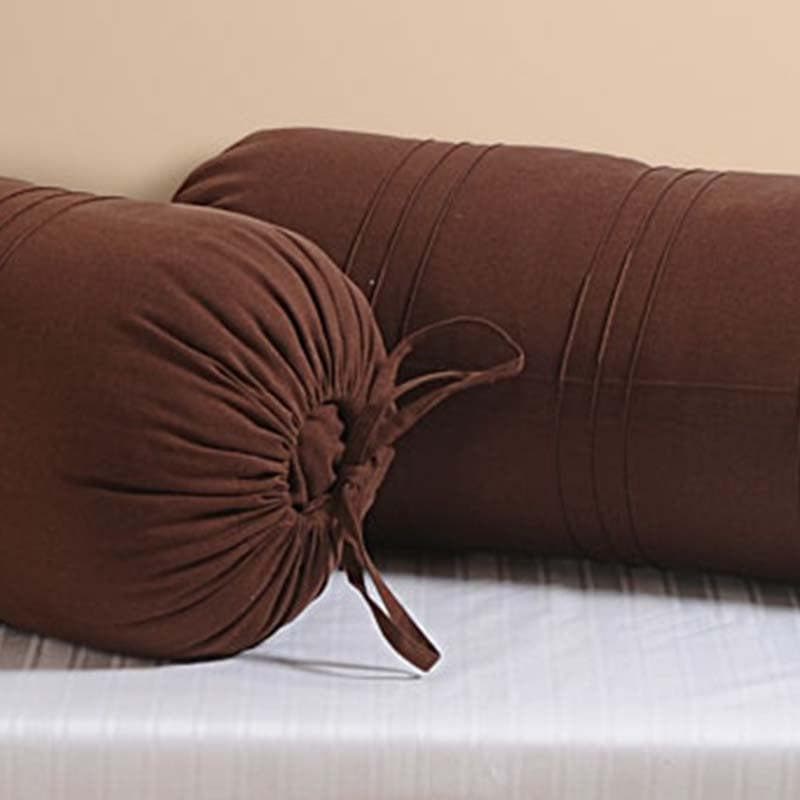 Buy Brown Comfort Bolster Cover - Set Of Two Bolster Covers from Vaaree