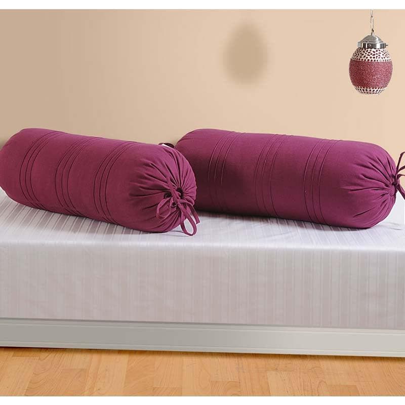 Buy Purple Comfort Bolster Cover - Set Of Two Bolster Covers from Vaaree