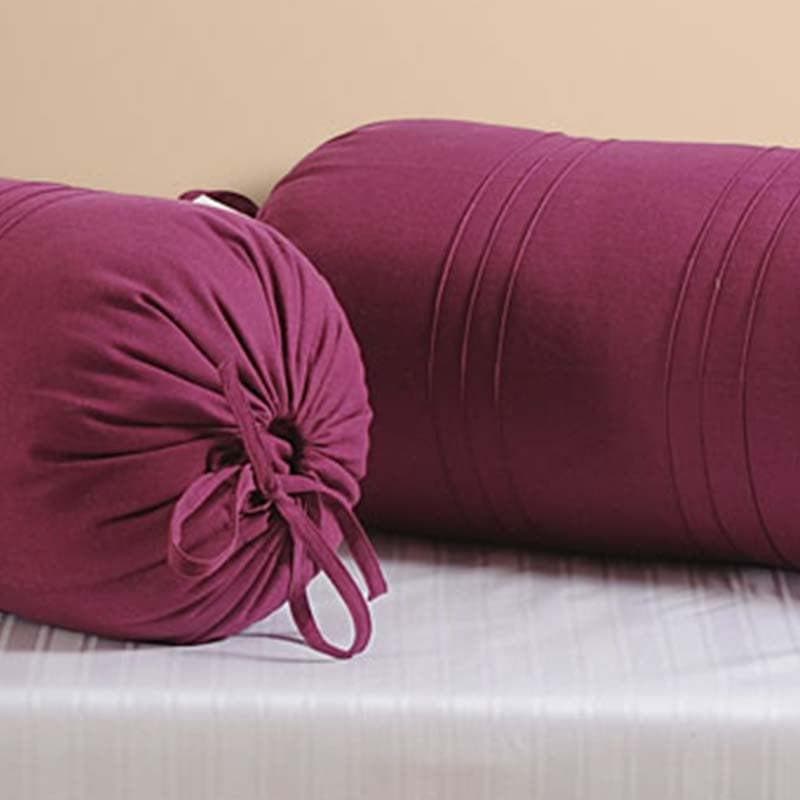 Buy Purple Comfort Bolster Cover - Set Of Two Bolster Covers from Vaaree