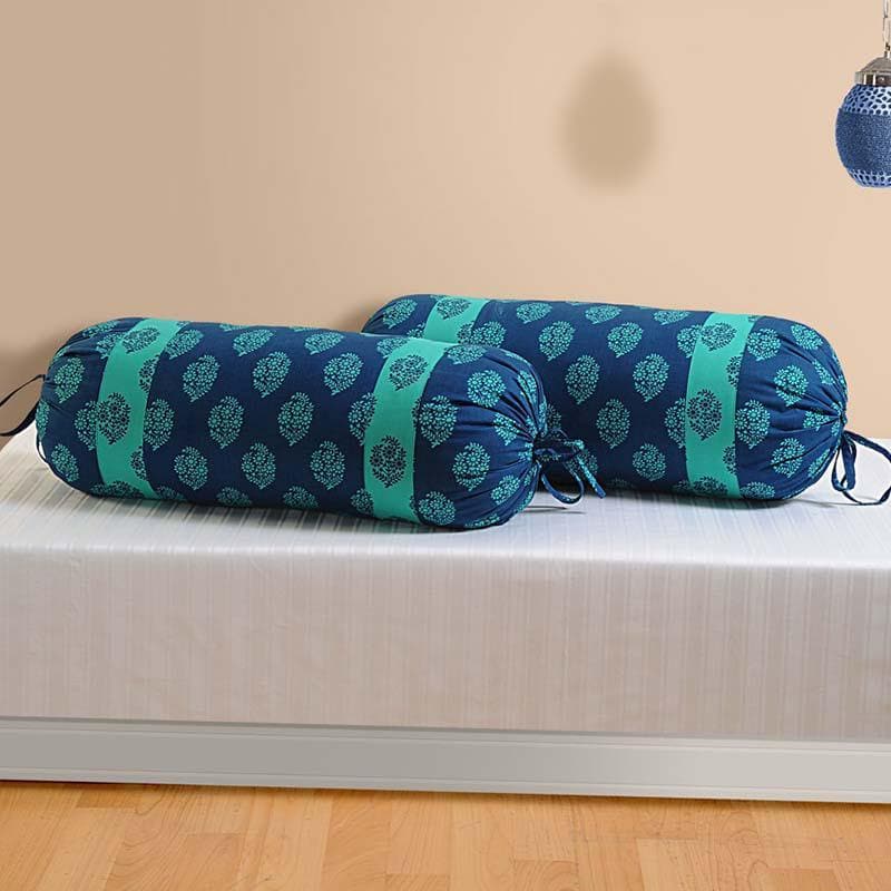 Buy Sky Bolster Cover - Set Of Two Bolster Covers from Vaaree