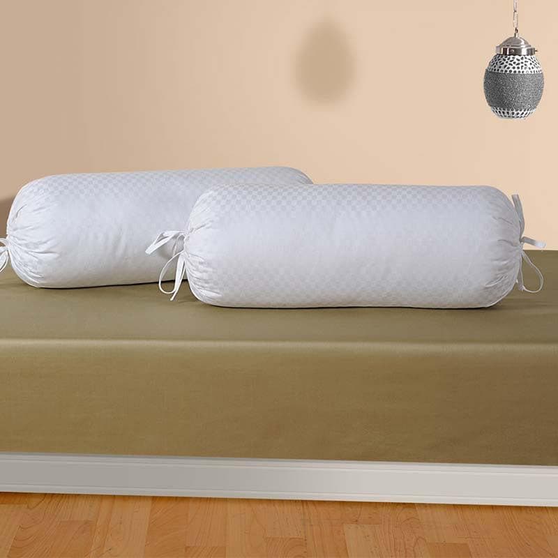 Buy White Comfort Bolster Cover - Set Of Two Bolster Covers from Vaaree